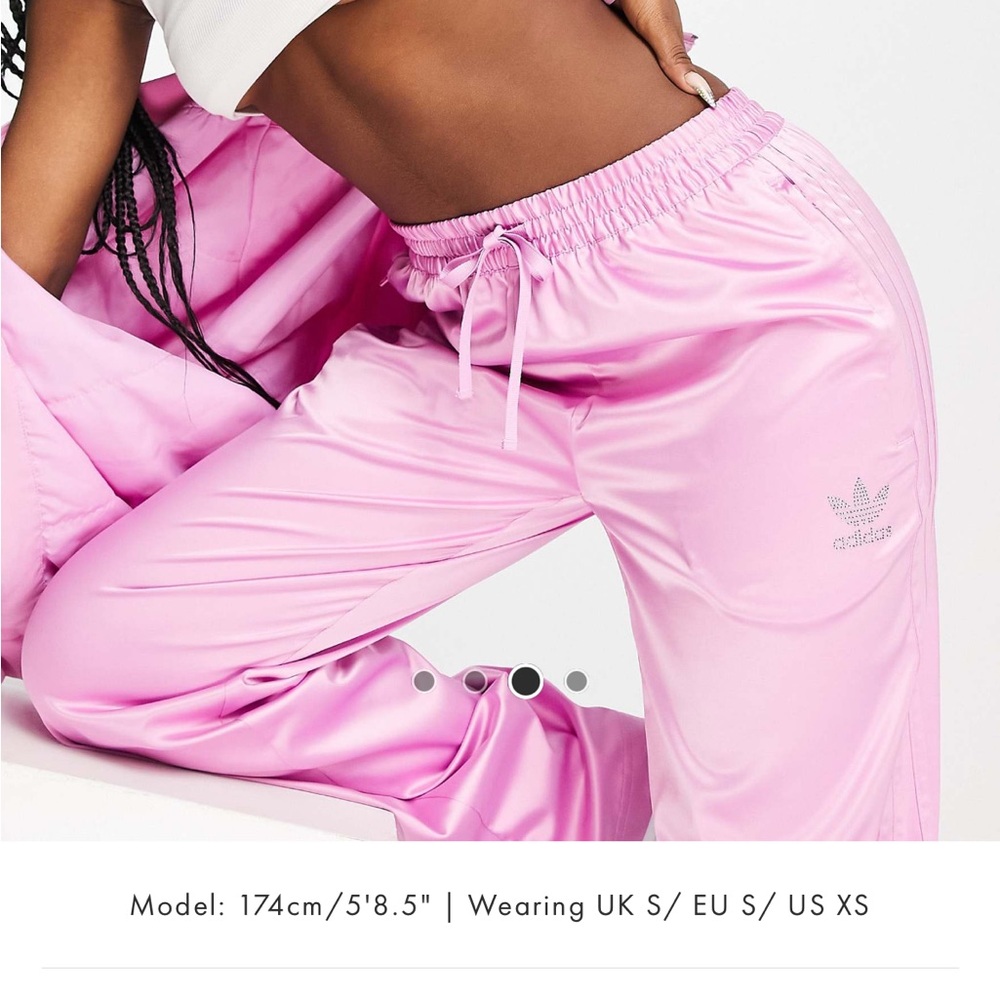Adidas Satin wide leg track pants - Picture 3 of 5
